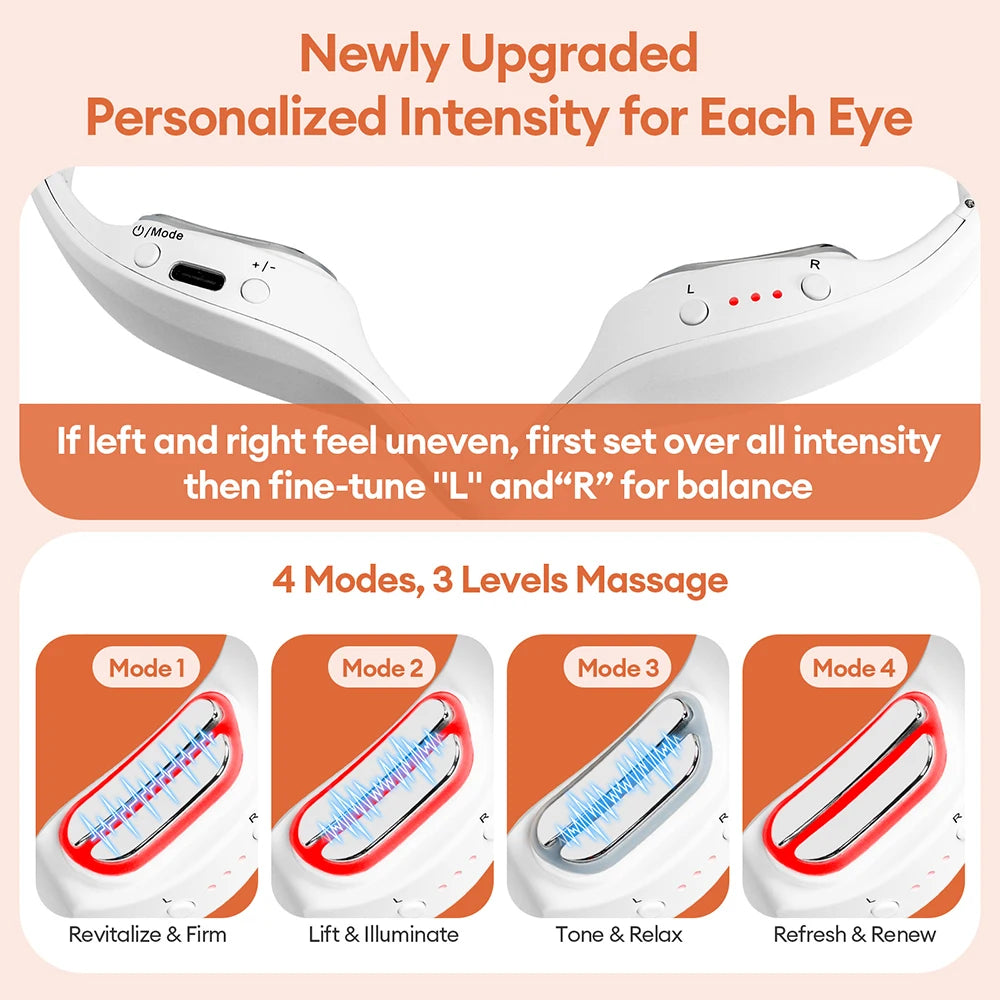 Red Light EMS Eye Massager for Dark Circles